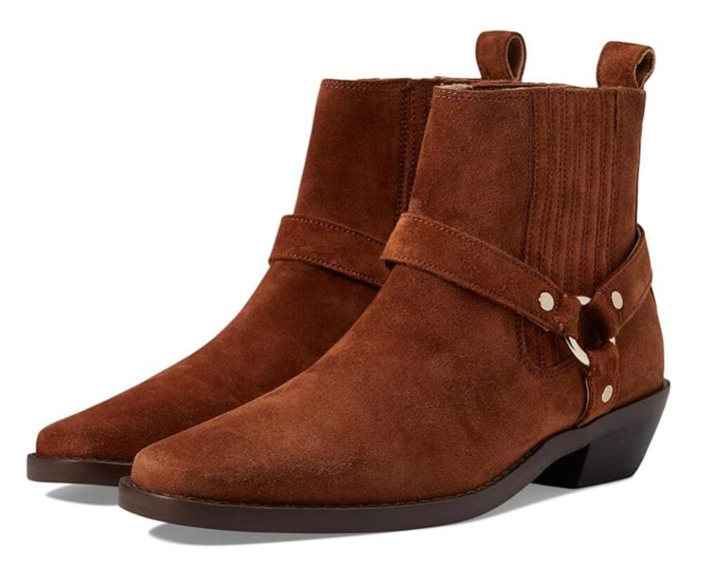 Madewell Womens The Santiago Western Ankle Boots Size 6 Brown Suede NIB